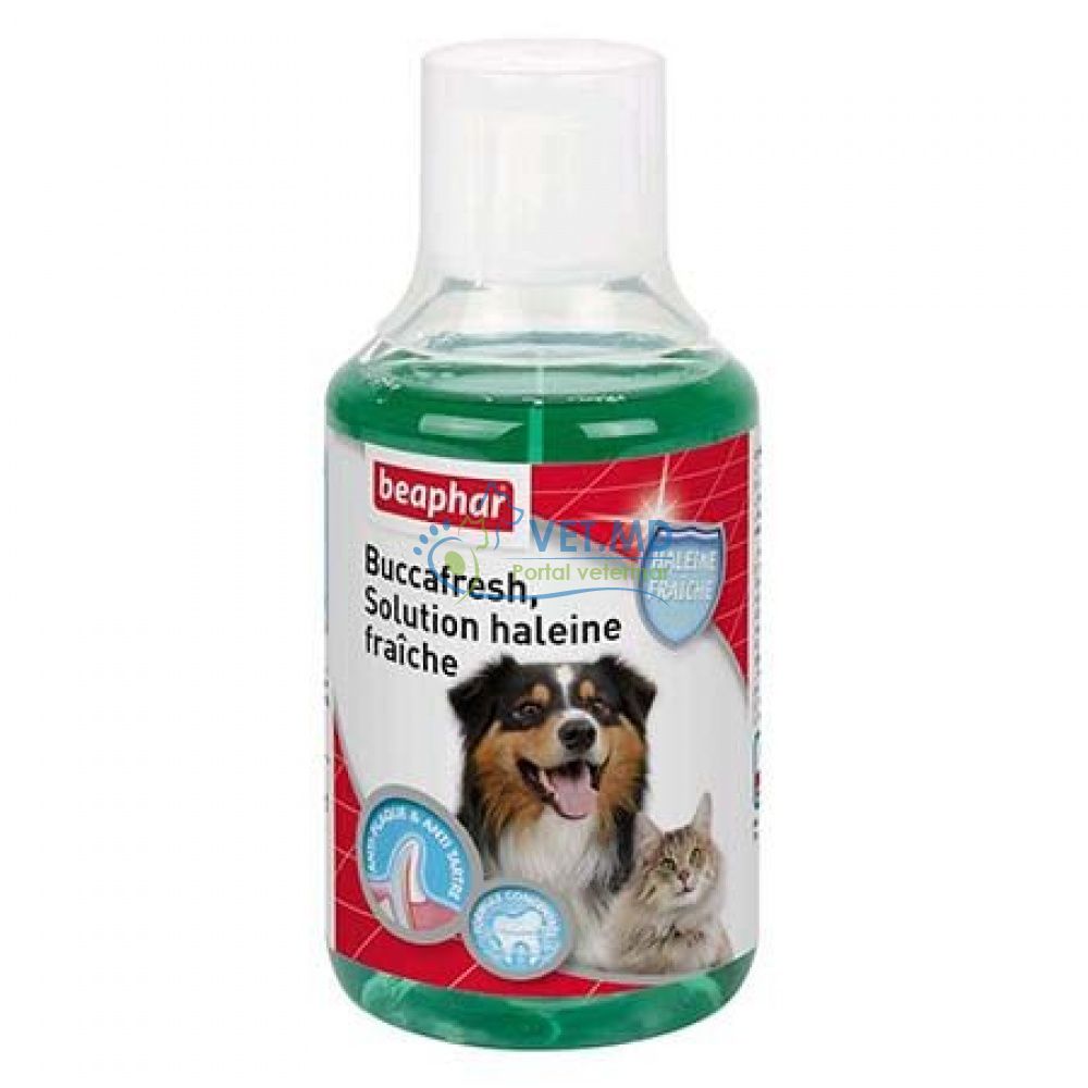 Apa de gura Beaphar reduce respiratia urat mirositoare a cainelui si pisicii , 150 ml